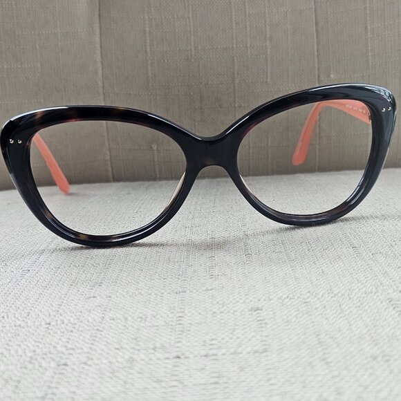 Kate Spade Women Eyeglasses Angelique Dark Havana/Pink Cat Eye Frame only - Picture 4 of 16